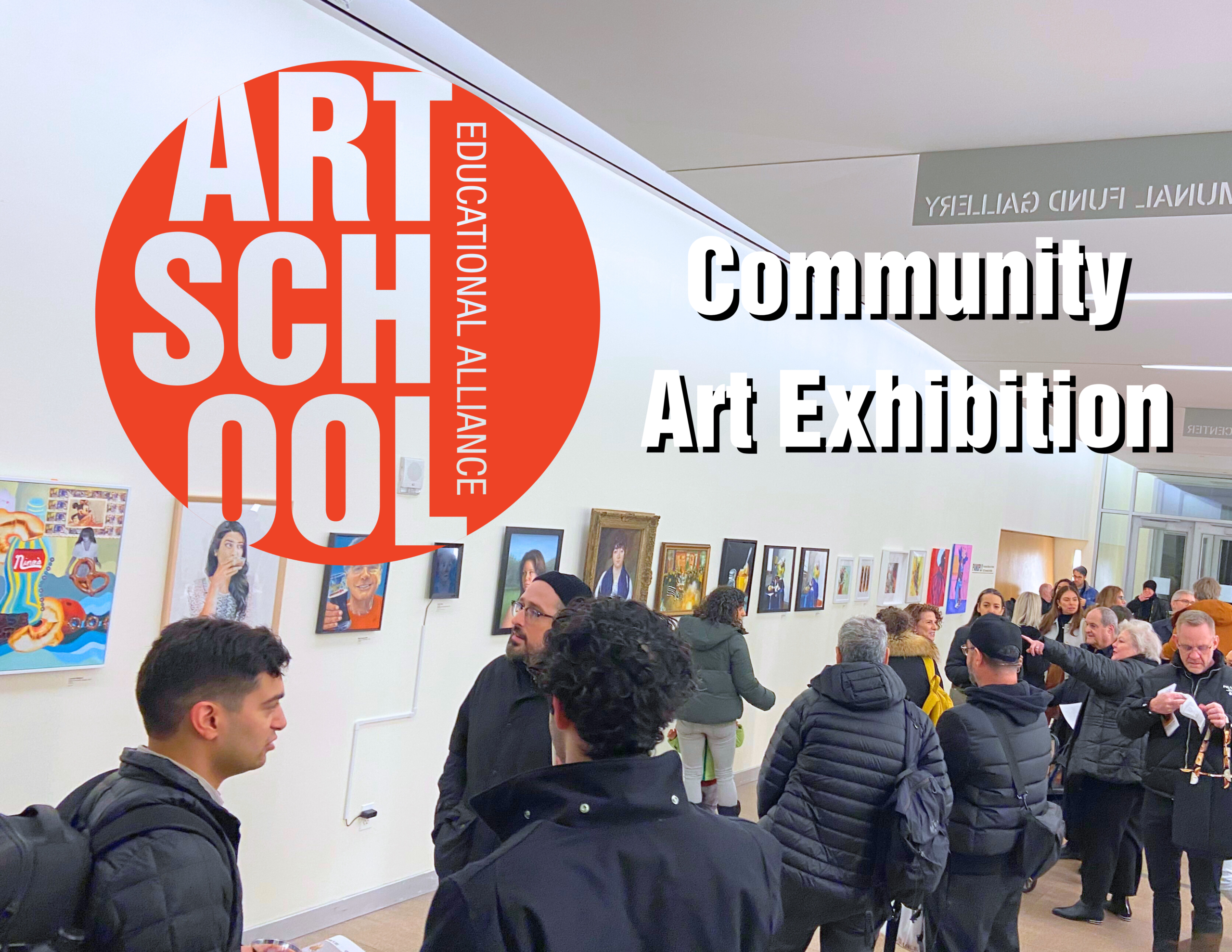 2023 Exhibition Community Opening Image With Art School Logo